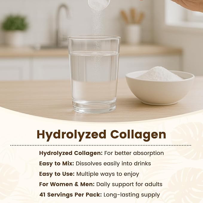 VEV Multi Collagen Peptides Powder, 16 oz (41 Servings) – Type I, II, III, V, X, Hydrolyzed Collagen, Hyaluronic Acid Power, Biotin, Vitamin C, Supports Skin, Unflavored, Dissolves Easily