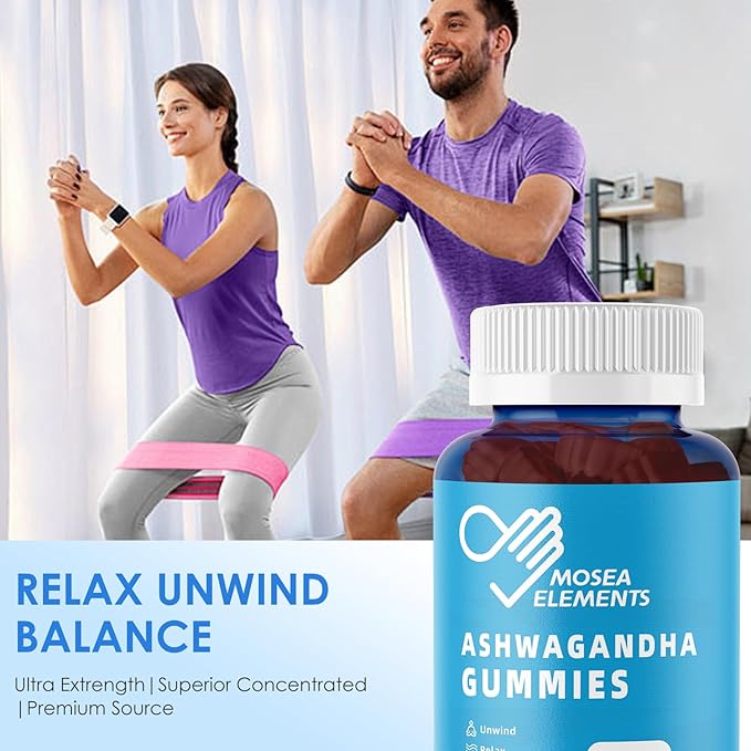 Ashwagandha Gummies & Vitamin D for Men & Women - Relax & Restore, Ashwa Root Extract Supplement Gummy, 60 Mixed Berry Flavored Gummies
