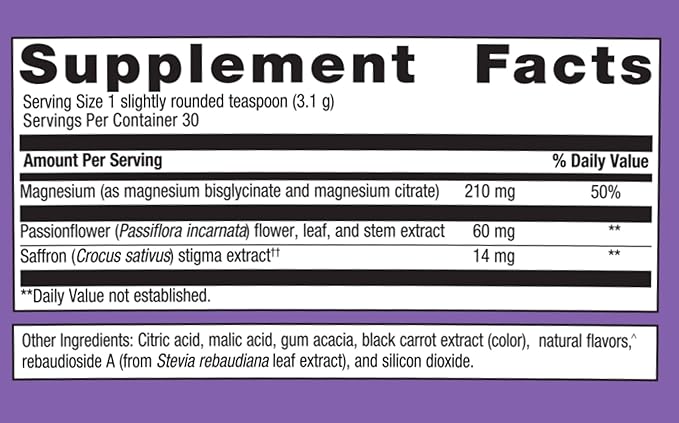 Metagenics MagActive Magnesium Night Powder - Sleep Support Supplement - Aids Healthy Sleep-Wake Cycle - Contains Magnesium, Passionflower & Saffron - Melatonin Free - 93 g, Mixed Berry Flavor