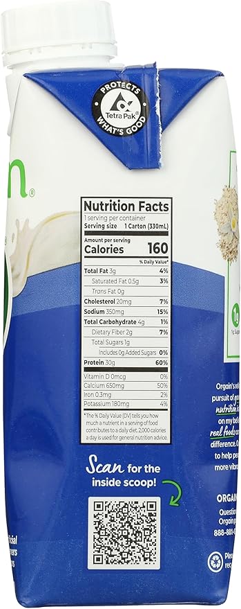 Orgain 30g High Protein Shake, Dairy Isolate Milk Protein, Vanilla Bean, 6g BCAAs, 1g Sugar Per Serving, Meal Replacement, Ready to Drink, Keto Friendly, Gluten-Free 11 Fl Oz (Pack of 12)