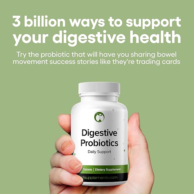 Probiotics for Digestive Health Supports Bloating & Regularity Supplement 240 Tablets 3 Billion CFU (240, Digestive Probiotics)