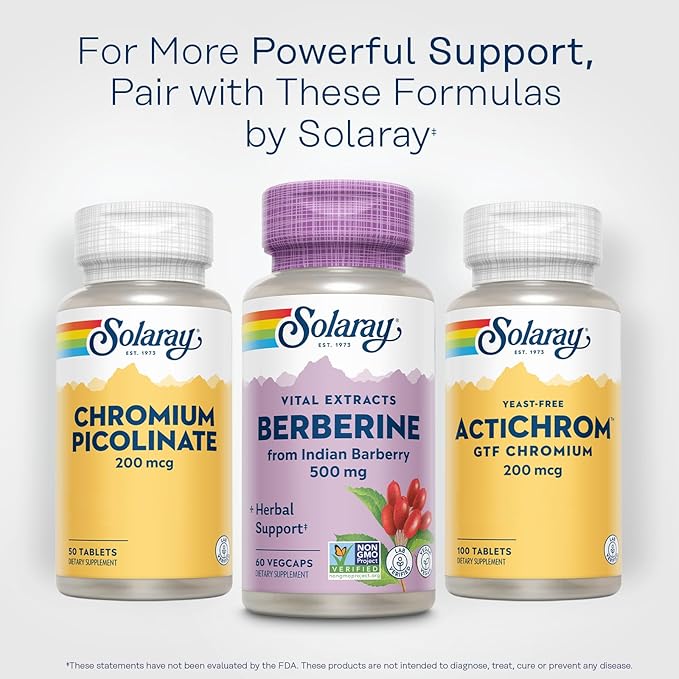 SOLARAY Berberine 500mg - Berberine Supplement for a Healthy, Active Lifestyle - with Berberine HCl from Indian Barberry - Vegan, Non-GMO, 60-Day Guarantee, Lab Verified - 60 Servings, 60 VegCaps