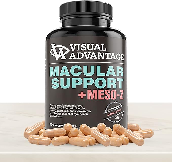 Visual Advantage® Macular Support + Meso-Z – Blue Light Eye Vitamin with Triple Antioxidants for Advanced Protection Against Digital Screens (180-Count)
