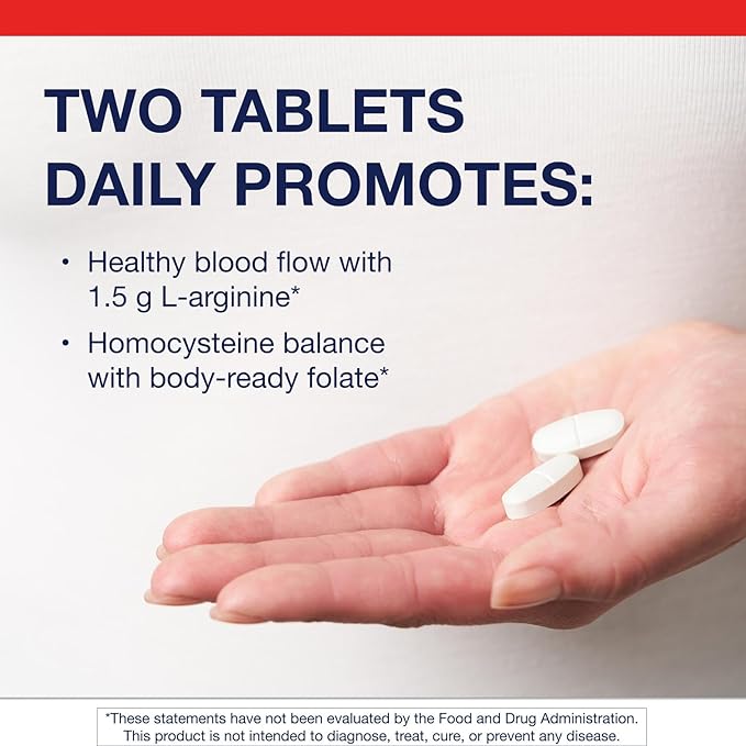 Metagenics Arginine Plus - 1.5 g L-Arginine - Supports Blood Flow & Heart Health* - 665 mcg DFE Folate (as Calcium L-5-Methyltetrahydrofolate) - Non-GMO, Vegetarian & Gluten-Free - 120 Count
