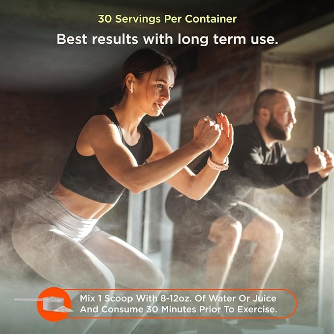 Genius L-Arginine Nitric Oxide Powder - Fermented L- Arginine Nutritional Supplements & Nitric Oxide Booster - Pre Workout, Natural Muscle Builder - 30 Servings, Lemon