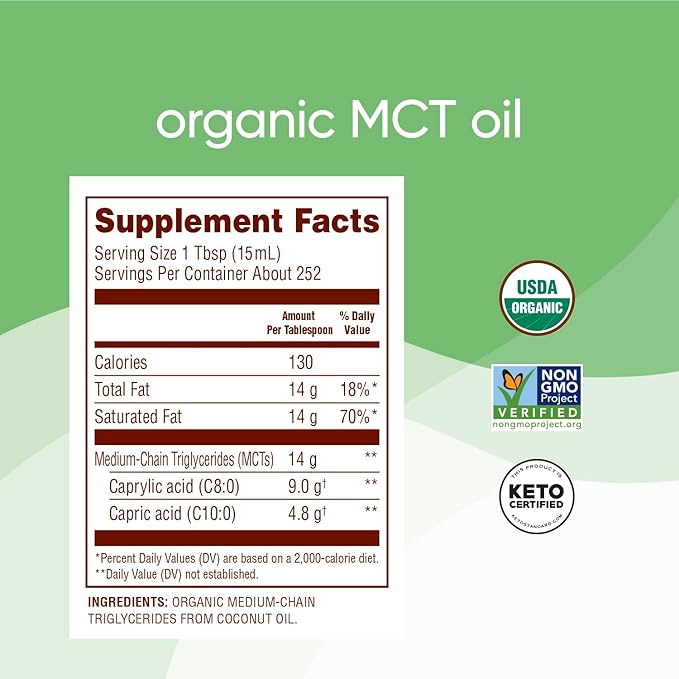 Nutiva Organic MCT Oil, 128 Fl Oz