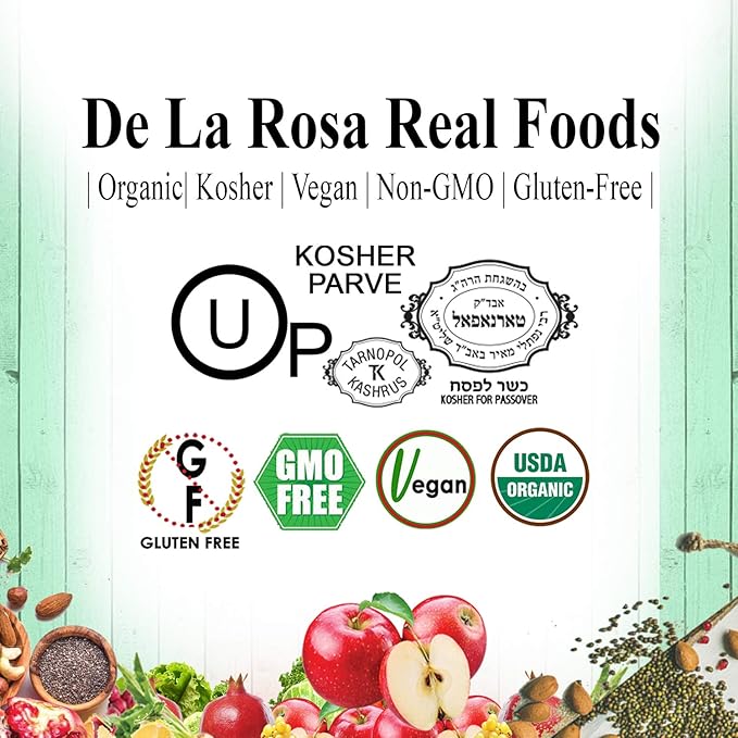 De La Rosa Organic Apple Cider Vinegar, Raw & Unfiltered, Kosher for Passover, Vegan & Gluten Free, Great for Salad Dressing & Marinades, Apple Cider with The Mother, 5 Liter (Pack of 1)