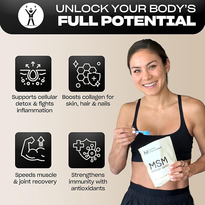 Pure MSM Powder | Organic Sulfur Powder for Skin, Hair, and Nails | Cellular Detox, Joint Health, Immune Boost, & Increased Energy | 99.9% Pure MSM Supplement | Made in the USA, 0g Sugar (64 Servings)