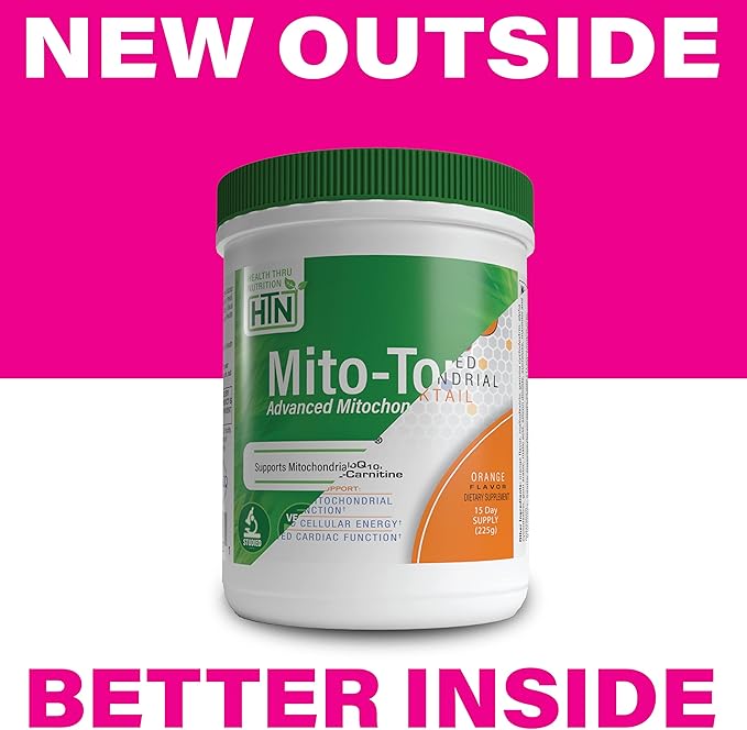 Health Thru Nutrition Mito-Tonic Advanced Mitochondrial Drink Mix | CoQ-10, PQQ, D-Ribose, L-Carnitine & More | Cellular Energy & Cardiac Function Support | Keto Friendly | Non-GMO (30 Servings)