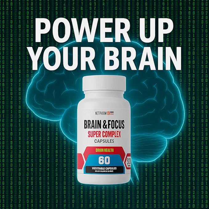 Brain & Focus Nootropic Super Complex Supplement for Brain Support and Performance, Improved Focus Memory and Mental Performance