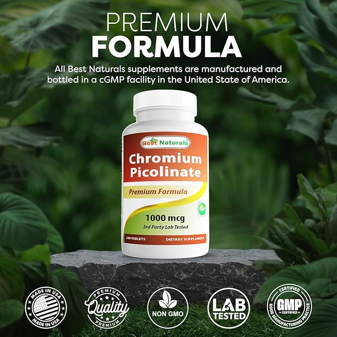 Best Naturals Chromium Picolinate 1000 mcg 240 Tablets