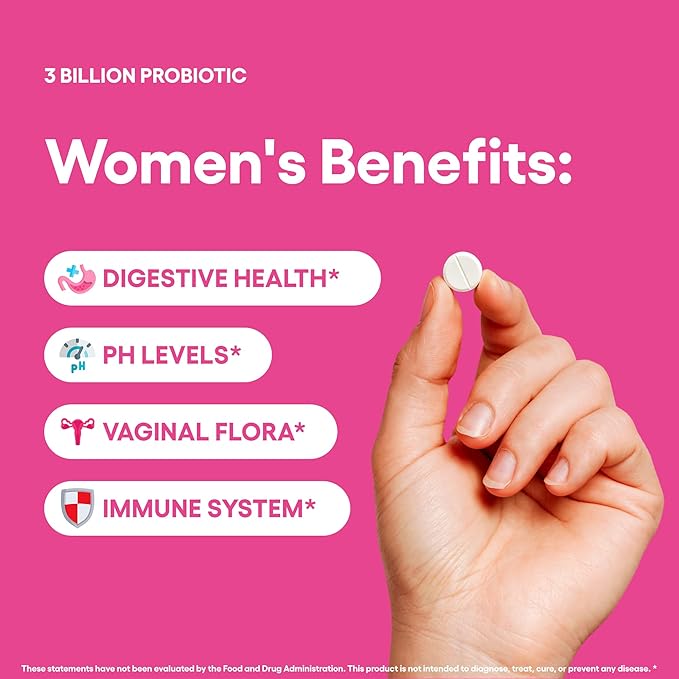 Probiotics for Women Supplement Supports Vaginal & Digestive Health 240 Tablets 3 Billion CFU (240, Women's Probiotics)
