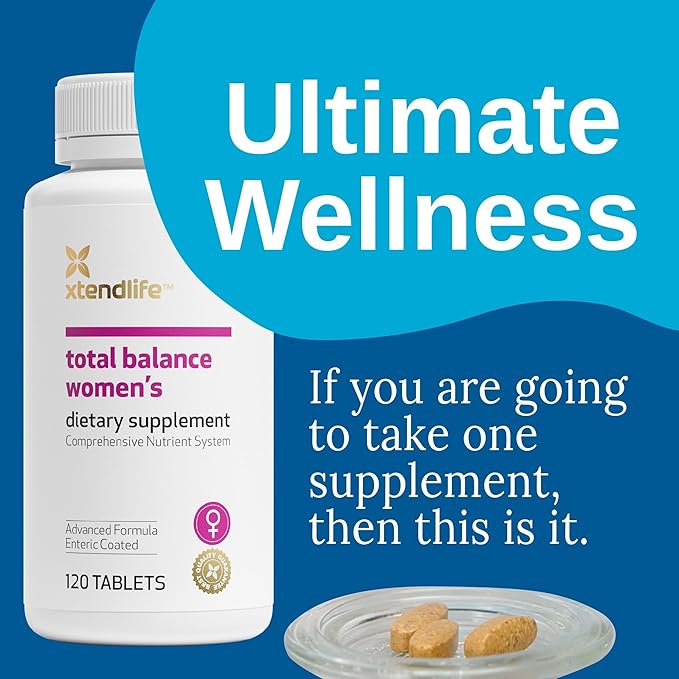 Xtendlife Total Balance Women's Standard Daily Multivitamin - 70+ Bio Active Ingredients for Immune, Heart, and Cellular Support - 30 Day Supply