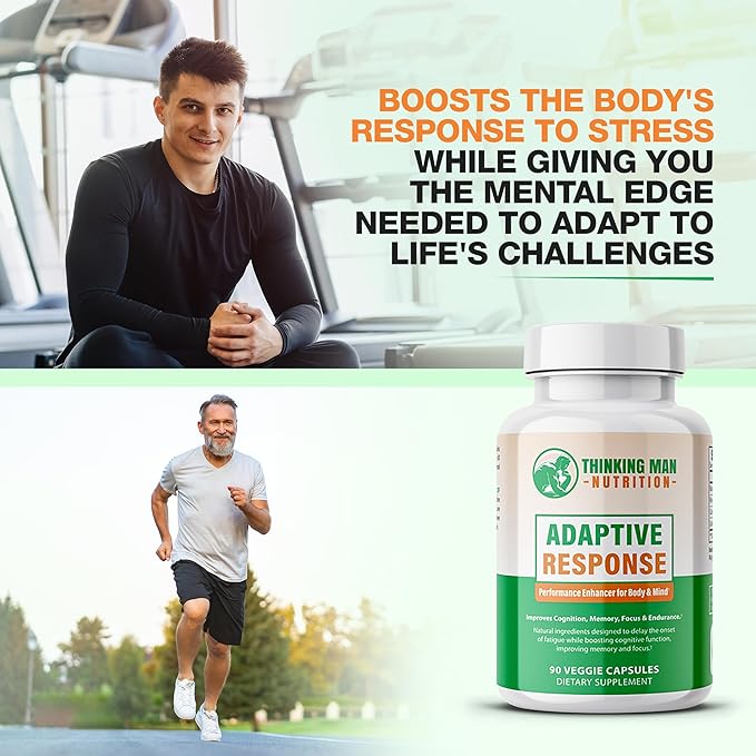 Adaptive Response – Brain Supplements for Memory and Focus | Nootropics Brain Support Supplement with Adaptogens | Lion’s Mane, Bacopa, Cordyceps | Stress Relief & Focus Supplement | 90 count