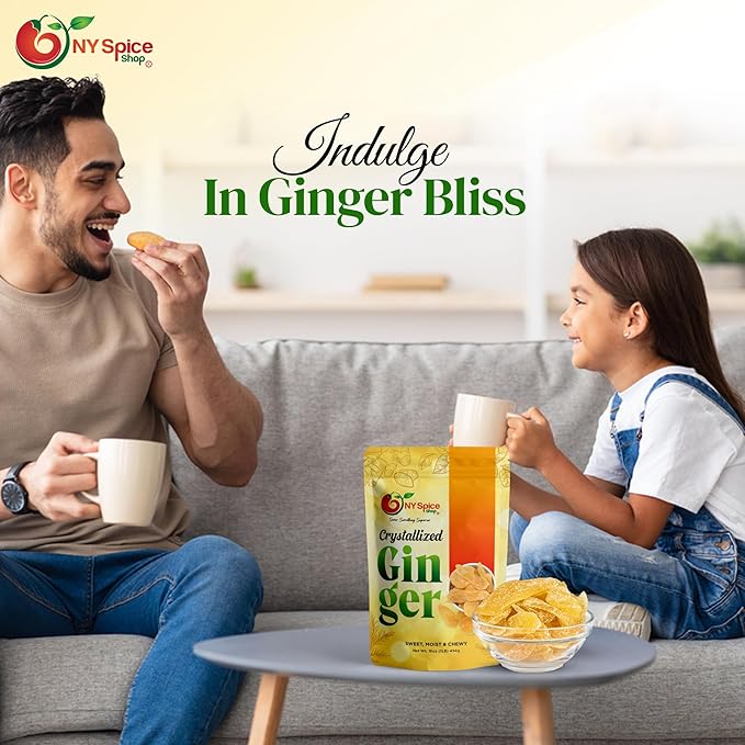 NY SPICE SHOP Candied Ginger Slices ā (48 Oz.) 3 Pound Crystallized Ginger Slices ā Ginger Hard Candy ā Candied Ginger Pieces ā Crystallized Ginger Chunks