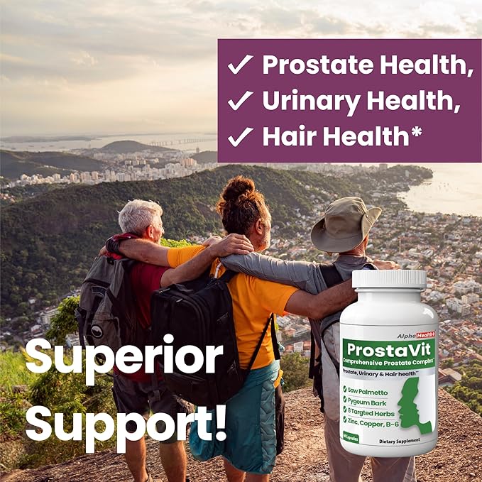 Prostavit Prostate Support Supplement for Men – Saw Palmetto 600mg, Pygeum Bark, Pumpkin Seed, Nettle & Zinc – Urinary Flow, Bladder Control, Reduce Nighttime Urination, Prostate & Hair Health 90 Caps