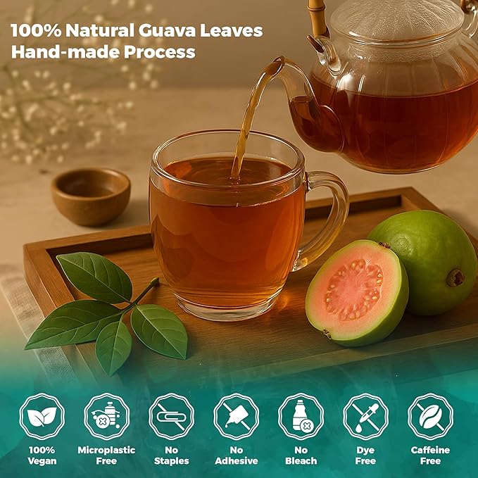 Lavitali, Guava Leaves Tea Bags | 120 bags, 100% Pure Herbal Tea | Caffeine-Free, No Sugar, Eco-Friendly Filter Bags | Daily Natural Botanical, Hot or Iced Herbal Infusion