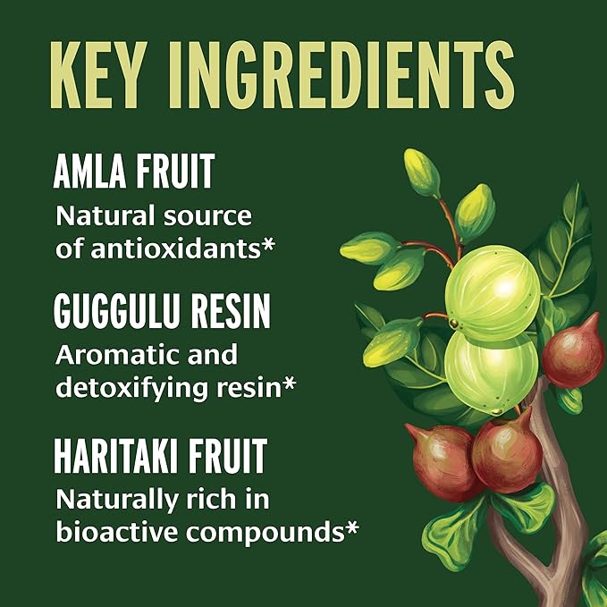 Banyan Botanicals Triphala Guggulu – Organic Triphala Supplement with Guggulu Resin – Herbal Detox Supplement for Supporting Healthy Digestion* – 90 Tablets – Non-GMO Sustainably Sourced Vegan