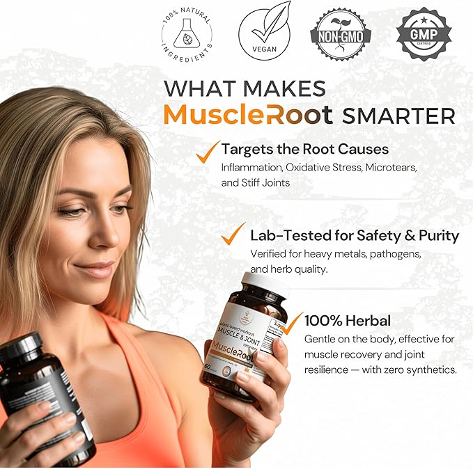 Natural Muscle & Joint Recovery Supplement | Plant-Based Post-Workout Inflammation Support, Muscle Relaxer with Organic Turmeric, Frankincense & Nopal Cactus | 60 Capsules by Sana Herbal