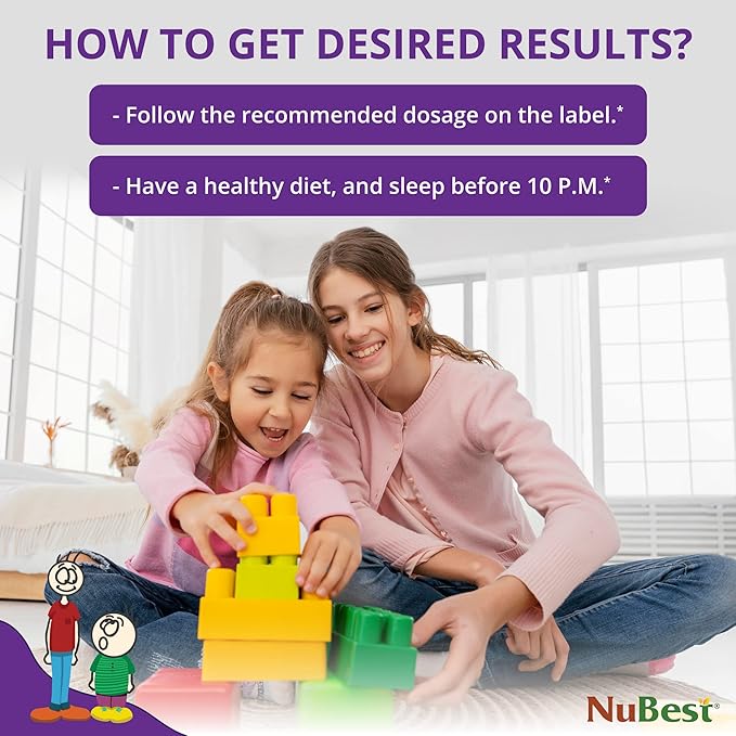 NuBest Tall Kids - Toddlers Vitamins and Kids Vitamins for Age 2 to 9 - Bone Strength, Brain Growth and Immunity with Multivitamins & Minerals | 90 Chewable Tablets | 6 Pack