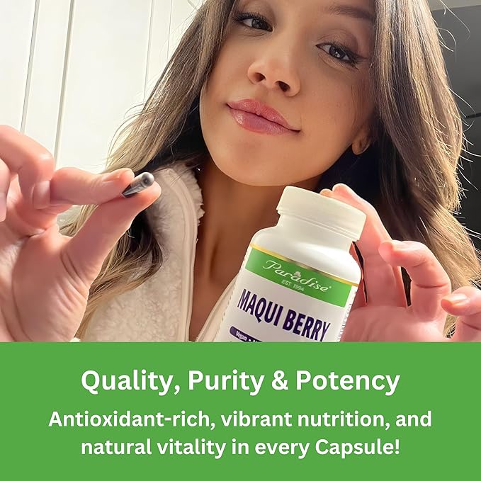 Paradise Herbs, Organic Maqui Berry Extract, 400 mg, Fresh, Freeze-Dried Concentrate for Superior Potency, Non-GMO, Vegan, 60 Capsules