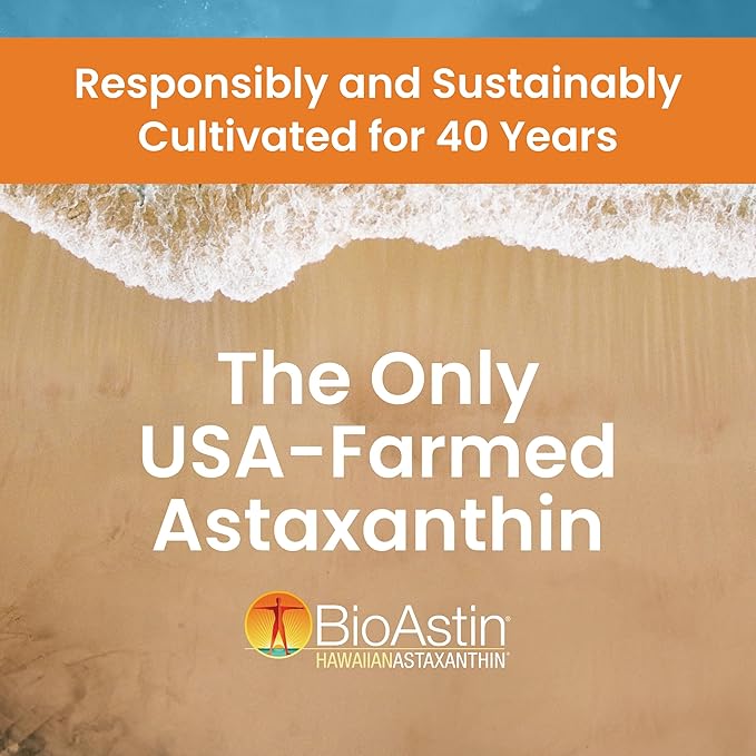 Nutrex Hawaii Vegan BioAstin Hawaiian Astaxanthin - 4mg, 120 Softgels - Farm-Direct Premium Antioxidant Supplement to Support Eye, Skin, Joint & Immune System Health - Vegan, Non-GMO & Gluten-Free