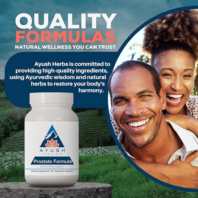 Ayush Herbs Prostate Formula - Prostate Health Supplement for Men, Saw Palmetto, Zinc, & DIM, Traditional Herbal Blend, Holistic Male Prostate Support - 90 Vegetarian Capsules