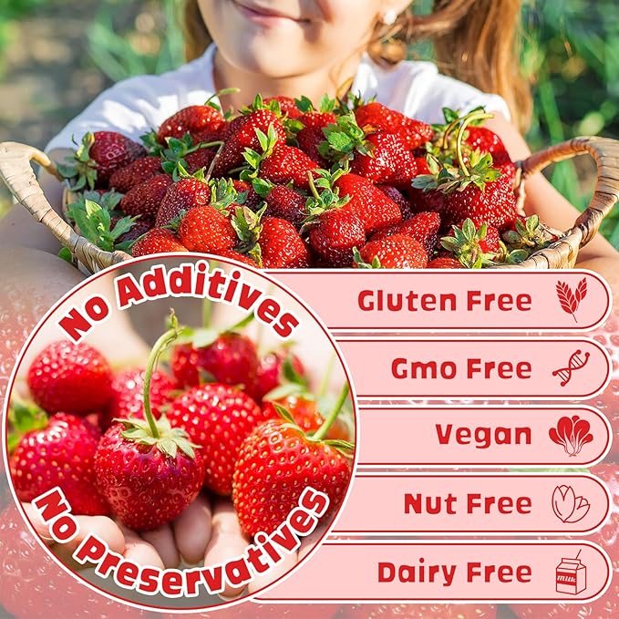 Freeze Dried Strawberry Powder - Kiigfood 4.3 oz/120g Natural Strawberry Powder Fruit Powder, Strawberries Source for Smoothie, Drinks, Baking, Cakes Decoration - Vegan, Non-GMO, Gluten-Free