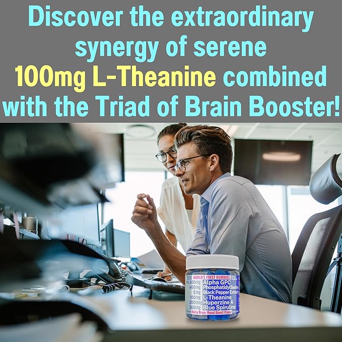 Alpha GPC Huperzine A PhosphatidylSerine L-Theanine Blue Spirulina Bioperine Gummies, Alpha-GPC Huperzine-A Phosphatidyl Serine L Theanine Supplement, Powder Capsules Tablets Liquid Supplements Alt