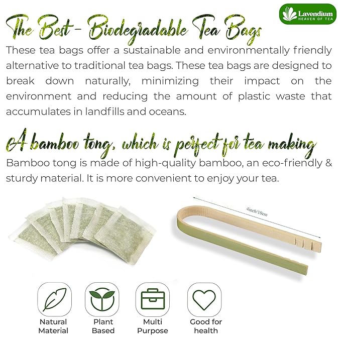 Lavendium, Premium 120 Gymnema Leaf Tea Bags, 100% Natural & Pure from Gymnema Leaves. Gymnema Tea Bags for Diabetics - COLD-DRIED for Maximum Freshness and Nutrient Retention. No Sugar, Vegan.