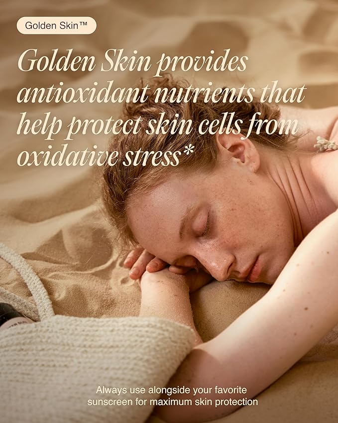 Golden Skin Tanning Supplement for Women & Men – Potent Tanning Pills with Beta Carotene, Lutein & L-Tyrosine for Skin Health | Natural Antioxidant Supplement & Tanning Vitamins | 90 Vegan Capsules