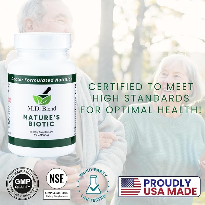 Nature’s Biotic - Expert Formulated Supplement - Immune Functions & System Wellness - Key Vitamins & Minerals - Powerful Berberine, Oregano, Garlic, Magnesium, Zinc - 90 Capsules (2 Pack)