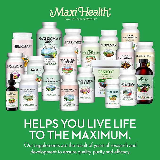 Maxi Health Magnesium Capsules - Energy Production - Muscle & Nerve Health - Bone Support - Magnesium Supplement from Magnesium Oxide, Magnesium Glycinate Chelate and Magnesium Citrate - 90 Count by Maxi Health