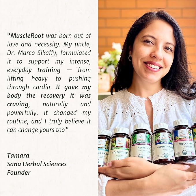 Natural Muscle & Joint Recovery Supplement | Plant-Based Post-Workout Inflammation Support, Muscle Relaxer with Organic Turmeric, Frankincense & Nopal Cactus | 60 Capsules by Sana Herbal