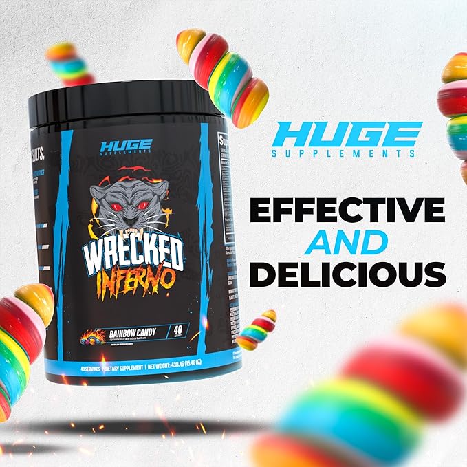 Wrecked Inferno - Thermogenic Pre Workout For Men & Women, Increase Energy, Boost Thermogenesis & Metabolism, Enhance Exercise Performance - Contains L-Citrulline, L-Carnitine, Beta-Alanine & More