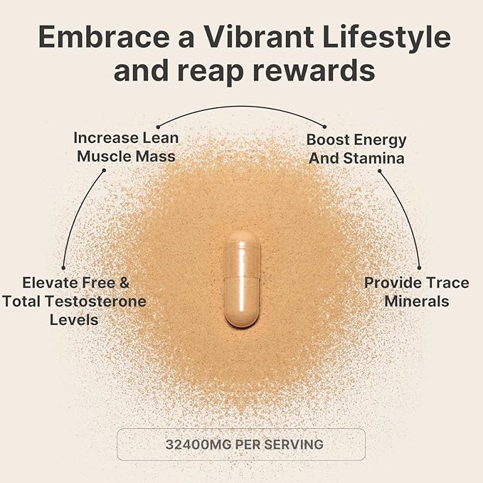 Ultra Strength T-Booster for Men: 23,900mg Herbal Blend with Tongkat Ali, Ashwagandha, Shilajit & More – Supports Muscle Strength, Energy & Stamina – 90 Capsules