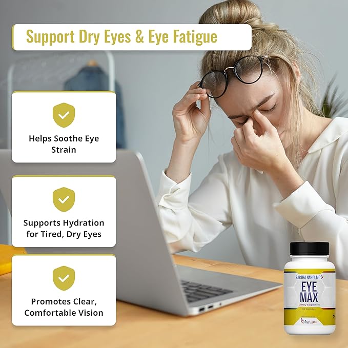 Dr. Nandiโs Eye Max Vision Supplement โ Lutein, Zeaxanthin, Lycopene, Zinc โ Eye Vitamins for Macular & Retina Support โ Blue Light Protection, Visual Clarity & Antioxidant Support โ 60 Vegan Capsules