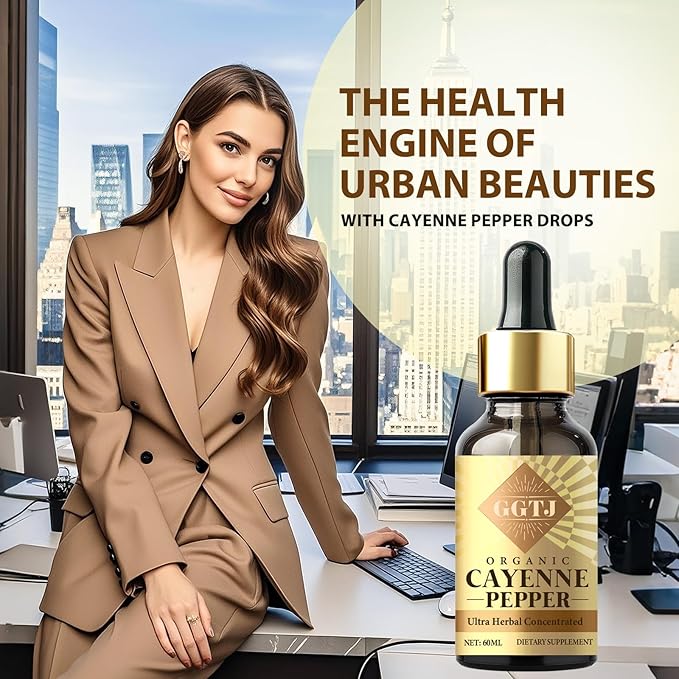 Cayenne Pepper Drops, Liquid Supplement with Cayenne Pepper, Hawthorn Berry, Vitamin D3 K2, Beet Root, Ceylon Cinnamon & Turmeric for Digestive & Immune Support, 2 oz