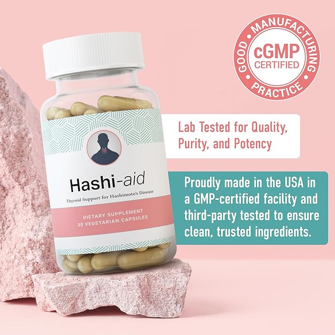 IBDassistโข Hashi Aid Thyroid Support for Women & Men - Thyroid Supplement for Hashimoto's Disease & Hypothyroidism* - with Ashwagandha, Selenium, Zinc, Essential Vitamins & More - 30 Capsules (3 Pack)