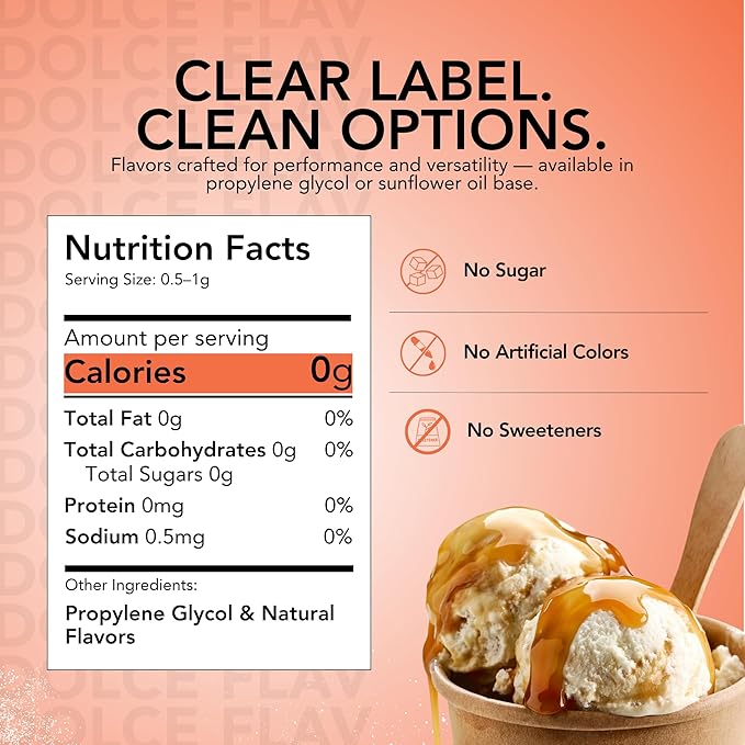 Dolce Flav Natural Butterscotch Extract 2 oz – Kosher, Sugar-Free, Concentrated Rich Butterscotch Flavoring for Baking, Beverages & Desserts, Includes Measured Dropper