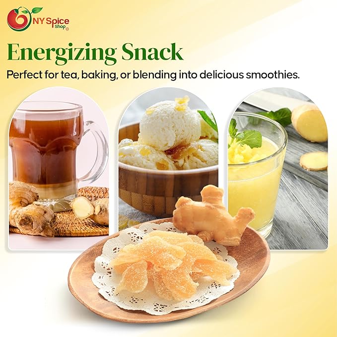 NY SPICE SHOP Candied Ginger Slices ā (80 Oz.) 5 Pound Crystallized Ginger Slices ā Ginger Hard Candy ā Candied Ginger Pieces ā Crystallized Ginger Chunks