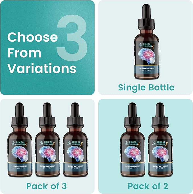Pineal Guardian X - Rapid Pineal Gland Decalcification Drops for Cognitive Health Support - Brain Supplement to Keep Cognitive Function, Memory and Focus in Top Shape - Pack of 2