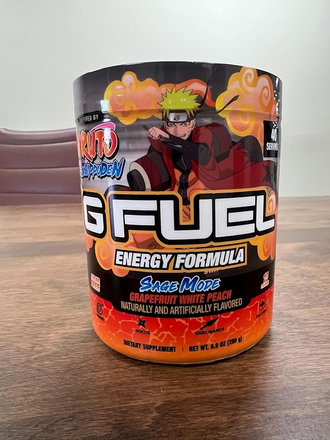 G Fuel Sage Mode Energy Drink Powder, Pre Workout Caffeine Mix for Gaming, Sugar Free Focus Amino, Vitamin + Antioxidants, 9.9oz (Grapefruit + White Peach, 40 Servings)