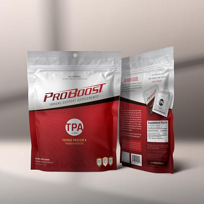 4 McG Thymic Protein A (TPA) Powder Packets - All Natural, Non-GMO, Immune Regulation and Support Supplement - 60 Packets, 4 McG TPA/Serving