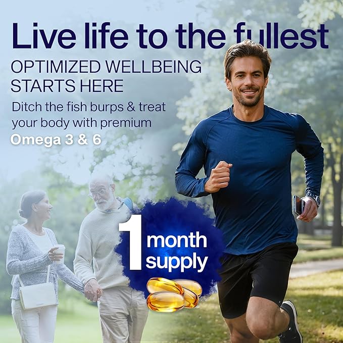 Plant Based Fish Oil Alternative YES Omega 3 & 6 Fatty Acid - Burpless - DHA, EPA, SDA - Cholesterol, Heart, Skin, Energy, Eyes, Immunity Support by YES (120 Gel caps)