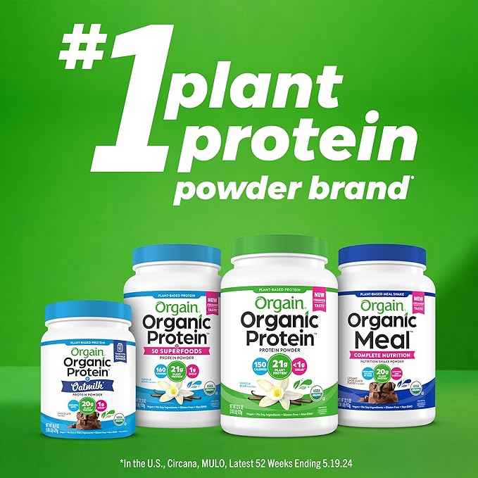 Orgain Organic Vegan Meal Replacement Protein Powder, Creamy Chocolate Fudge - 20g Plant Based Protein, Gluten Free, Dairy Free, Lactose Free, Soy Free, No Sugar Added, For Smoothies & Shakes - 2.03lb