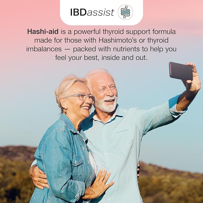 IBDassistโข Hashi Aid Thyroid Support for Women & Men - Thyroid Supplement for Hashimoto's Disease & Hypothyroidism* - with Ashwagandha, Selenium, Zinc, Essential Vitamins & More - 30 Capsules (3 Pack)