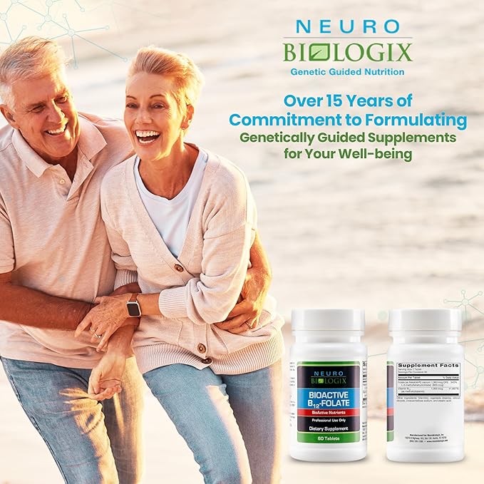 B12 Folate - Methyl Folate Supplement to Support Methylation & Vital Body Functions – With Bioavailable B12 (Methylcobalamin) & Folate (Metafolin® 5-MTHF) for Enhanced Absorption - 60 Tabs