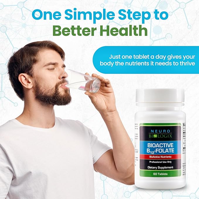 B12 Folate - Methyl Folate Supplement to Support Methylation & Vital Body Functions – With Bioavailable B12 (Methylcobalamin) & Folate (Metafolin® 5-MTHF) for Enhanced Absorption - 60 Tabs
