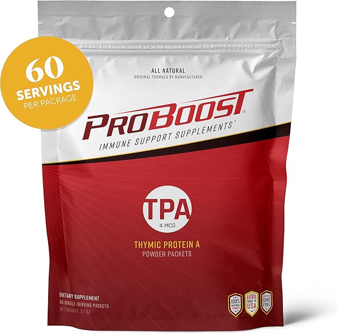 4 McG Thymic Protein A (TPA) Powder Packets - All Natural, Non-GMO, Immune Regulation and Support Supplement - 60 Packets, 4 McG TPA/Serving